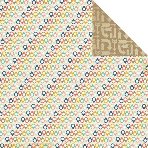 My Minds Eye - Hello World - All Aboard "We are Here" Double-Sided Cardstock 12"X12"