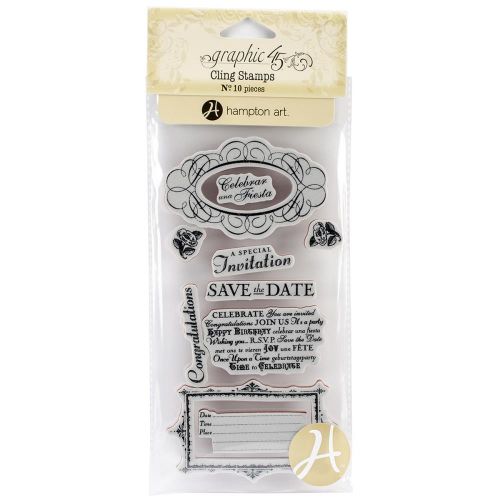 Graphic 45 - Time to Celebrate - Red Rubber Cling Stamps #3