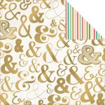My Mind's Eye - Jubilee Collection - Wild Ampersand 12 x 12 Double Sided Patterned Foiled Paper