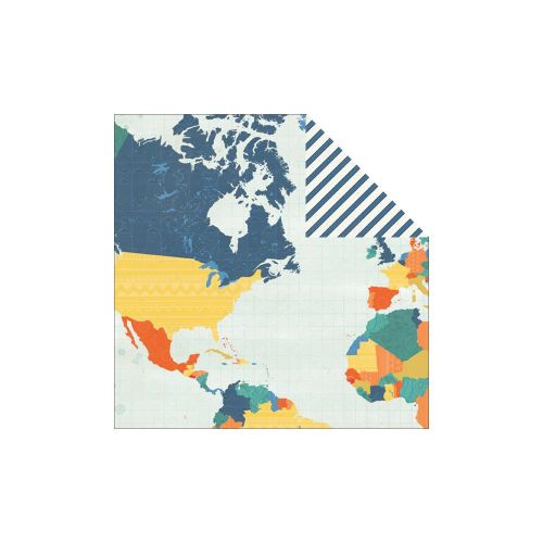 My Mind's Eye - Tangerine Jubilee Collection - Honor Traveler 12 x 12 Double Sided Patterned Paper