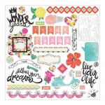 My Mind's Eye - Wild Berry Jubilee Collection - Wonder 12x12 Chipboard
