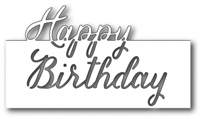 Memory Box Dies - Grand Happy Birthday Script - 5.1 x 2.8 inches