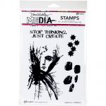 Ranger - Dina Wakley Media - Cling Stamps 6"X9" - Splatter Girl