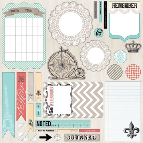Teresa Collins Designs - Memories - 12x12 Die Cut Sheet