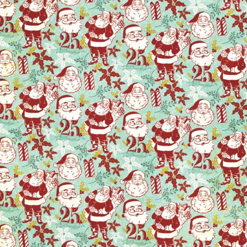 My Mind's Eye - Mistletoe Magic - 12x12" Double Sided Patterned Paper - Santas Paper