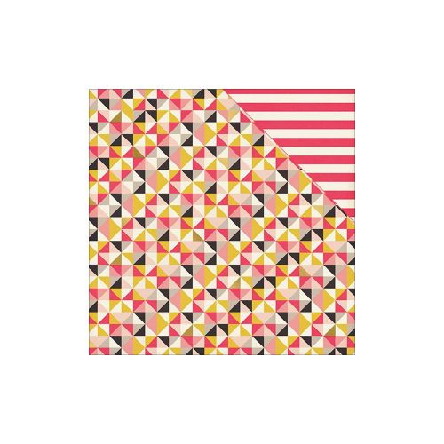 My Minds Eye - My Story - 12x12 Gold Foiled Paper - Grandma's Quilt