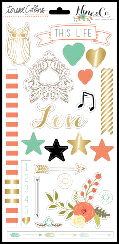 Teresa Collins Designs - Nine & Co. Collection - Chipboard Elements