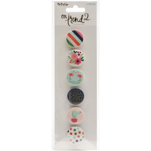 My Minds Eye - On Trend 2 - Flair Buttons 6/Pkg
