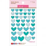 Bella Blvd - Puffy Hearts Stickers 4.25"X6" - Ice Mix