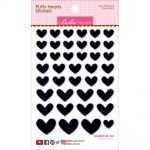 Bella Blvd - Puffy Hearts Stickers 4.25"X6" - Oreo Black