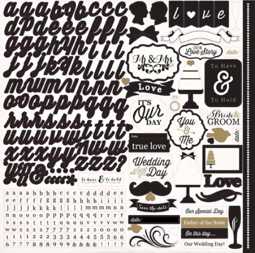 Echo Park Paper Company - Photo Freedom - You & Me Collection - 12 x 12 Element Stickers