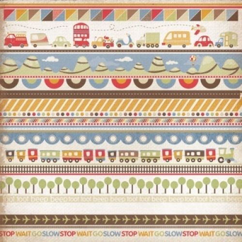 Kaisercraft - Little Toot Collection - 12 x 12 Gloss - Road Trip