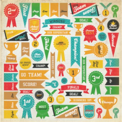 Kaisercraft - Class Act Collection - 12 x 12 Gloss Specialty - Awards