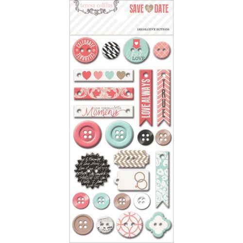 Teresa Collins Designs - Save the Date - Decorative Buttons