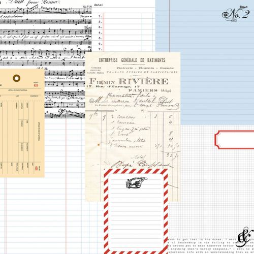 Teresa Collins Designs - Stationery Noted -  Ledgers  12x12 Paper