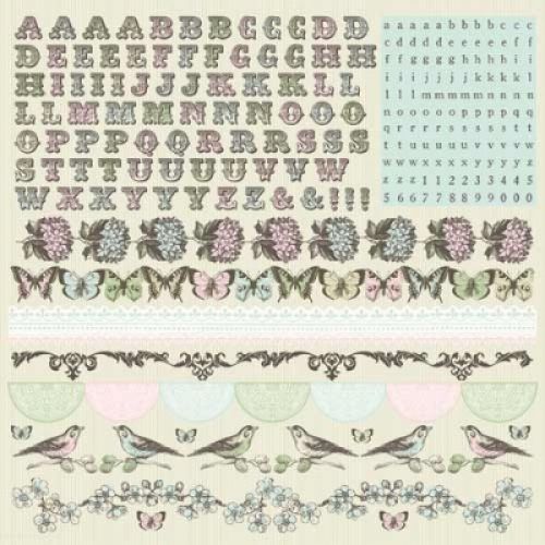 Kaisercraft - Bonjour - Cardstock Sticker Sheet 12"X12"
