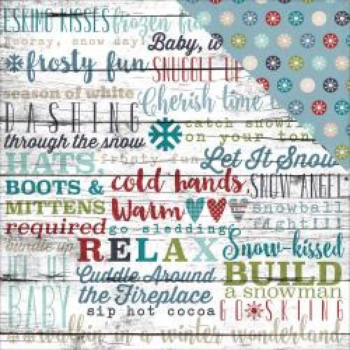 Simple Stories - Snow Patrol - Double-Sided Cardstock 12"X12" - Snow Day