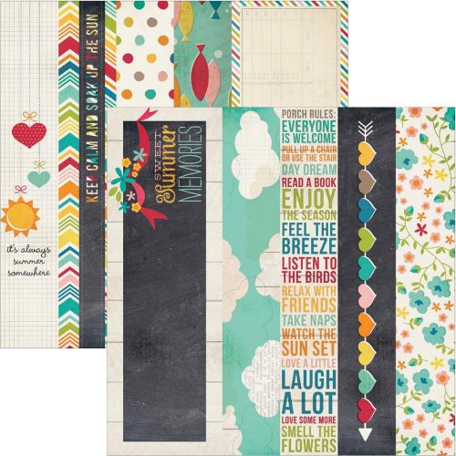 Simple Stories - I Heart Summer - 2x12 Border & 4x12 Title Strip Elements 12" x 12"