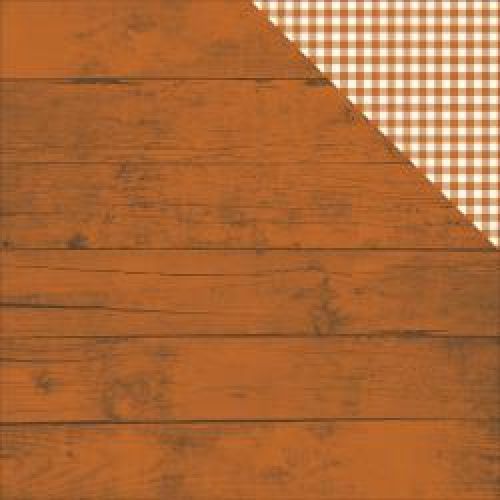 Simple Stories - Pumpkin Spice - Double-Sided Cardstock 12"X12" - Pumpkin Spice/Gingham Simple Basic