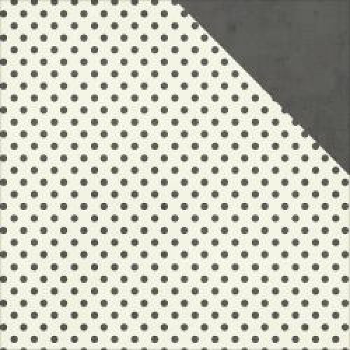 Simple Stories - Claus & Co Double-Sided Cardstock 12"X12" - Charcoal Dot/Linen Simple Basic