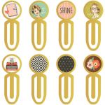 Simple Stories - Carpe Diem - The Reset Girl Epoxy Top Metal Clips 8/Pkg