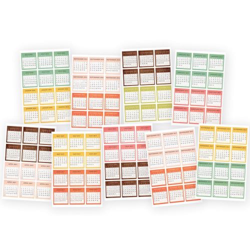 Simple Stories - Carpe Diem - The Reset Girl Mini Stickers 4"X6" 9/Pkg - Calendar, July 2016 - December 2017
