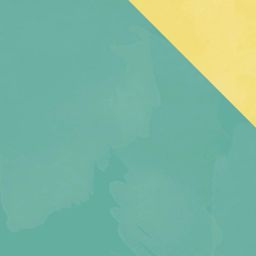 Simple Stories - Life in Color Double-Sided Cardstock 12"X12" - Teal Watercolor/Yellow Watercolor