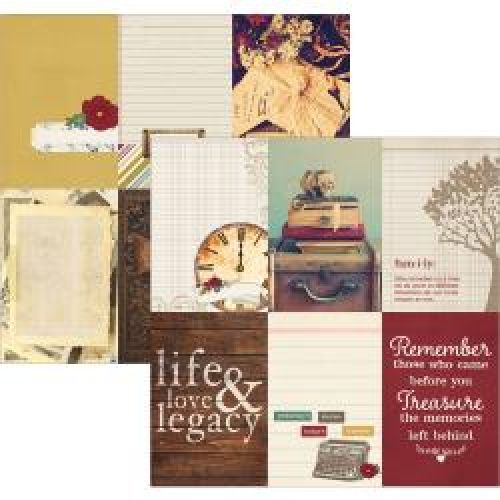Simple Stories - Legacy - Double-Sided Cardstock 12"X12" - 4"X6" Vertical Journaling Card Elements