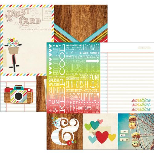 Simple Stories - Good Day Sunshine Double-Sided Elements Cardstock 12"X12" - 4"X4" Quotes & 6"X8" Photo Mats