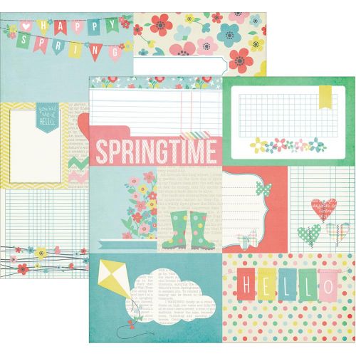 Simple Stories - Spring Double-Sided Elements Cardstock 12"X12" - 3"X4" Journaling Cards