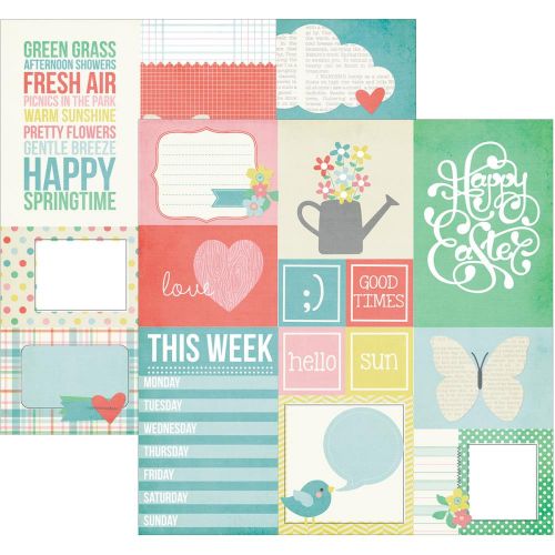 Simple Stories - Spring Double-Sided Elements Cardstock 12"X12" - 4"X6" Journaling Cards