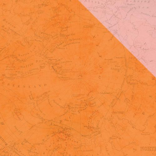 Simple Stories - You Are Here! Double-Sided Cardstock 12"X12" - Orange/Pink Map