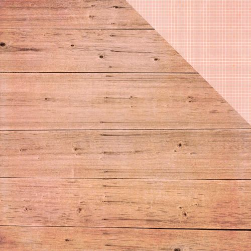 Simple Stories - Summer Vibes - 12"X12" Double-Sided Cardstock - Pink Wood/Grid
