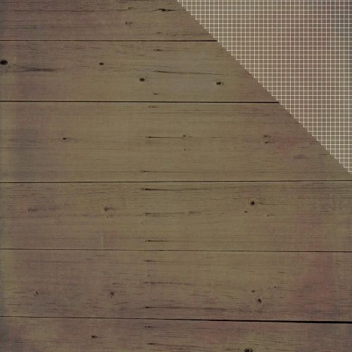 Simple Stories - Summer Vibes - 12"X12" Double-Sided Cardstock - Brown Wood/Grid