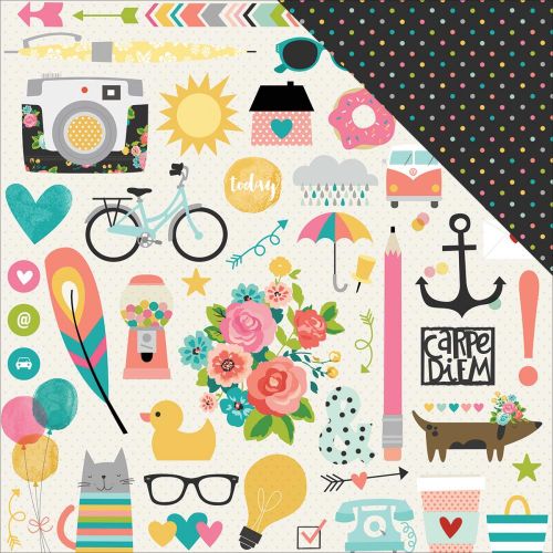 Simple Stories - Carpe Diem Double-Sided Cardstock 12"X12" - Total Chaos