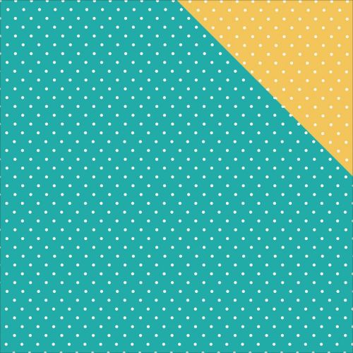 Simple Stories - Carpe Diem Double-Sided Cardstock 12"X12" - Teal Dot/Yellow Dot Simple Basic