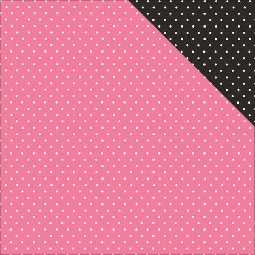 Simple Stories - Carpe Diem Double-Sided Cardstock 12"X12" - Pink Dot/Black Dot Simple Basic