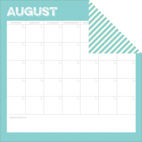 Simple Stories - Life Documented - August Calendar Designer Cardstock