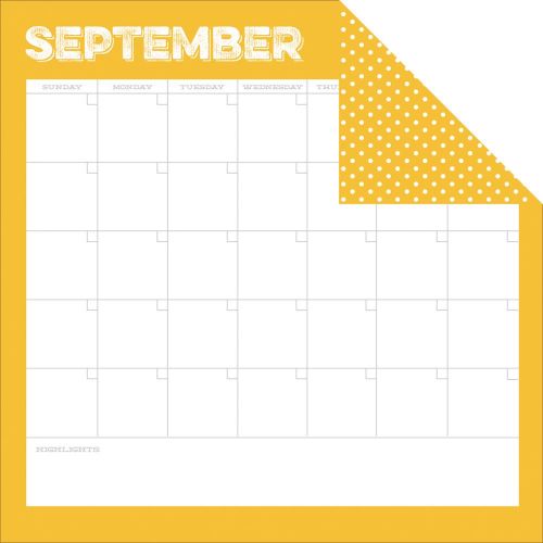Simple Stories - Life Documented - September Calendar Designer Cardstock