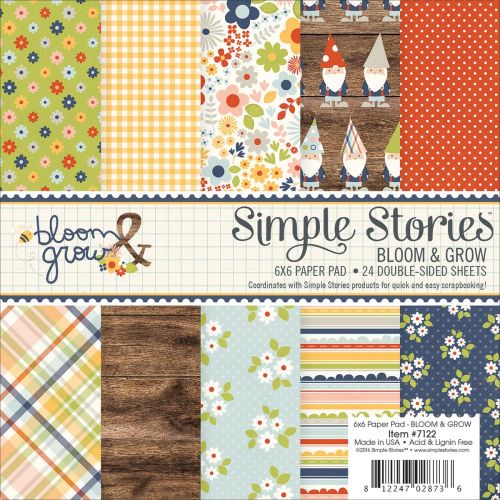 Simple Stories - Bloom & Grow - Double-Sided Paper Pad 6"X6" 24/Pkg