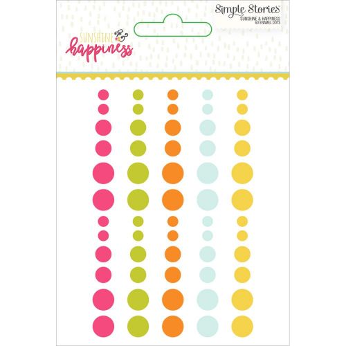 Simple Stories - Sunshine & Happiness - Enamel Dots Embellishments 60/Pkg