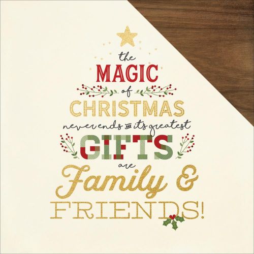 Simple Stories - Classic Christmas - Foiled Double-Sided Cardstock 12"X12" - Merry Christmas