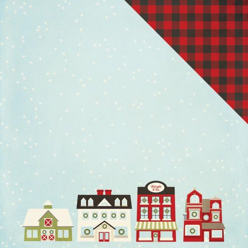 Simple Stories - Classic Christmas - Double-Sided Cardstock 12"X12" - City Sidewalks