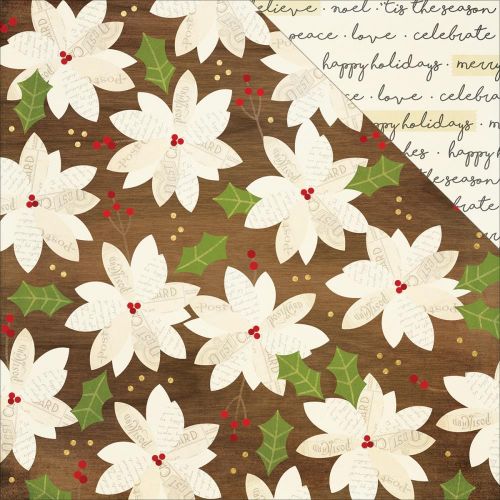 Simple Stories - Classic Christmas - Foiled Double-Sided Cardstock 12"X12" - 'Tis The Season