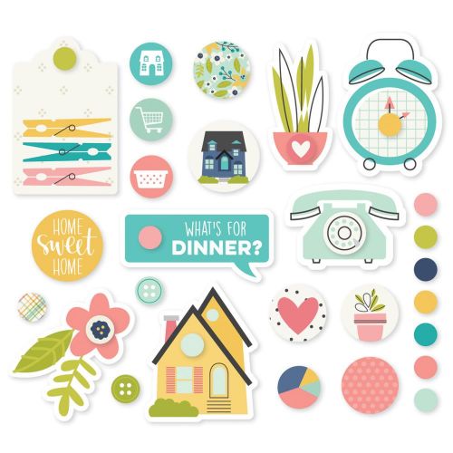 Simple Stories - Domestic Bliss - Metal Brads & Tags 27/Pkg