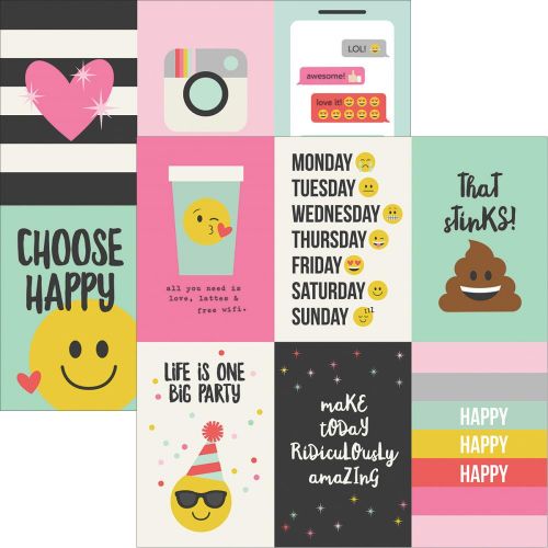 Simple Stories - Emoji Love - Double-Sided Elements Cardstock 12"X12" - 4"X6" Vertical Journaling Cards
