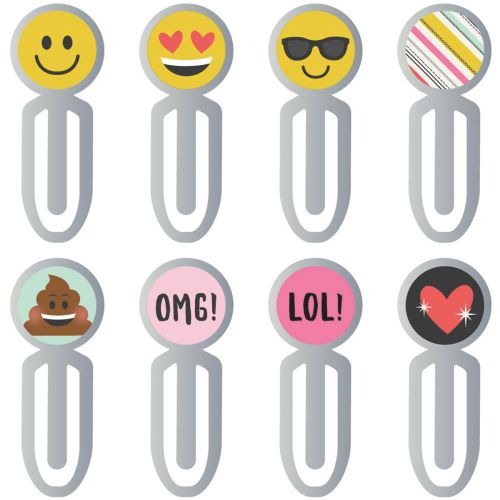 Simple Stories - Emoji Love - Epoxy Top Metal Clips 8/Pkg