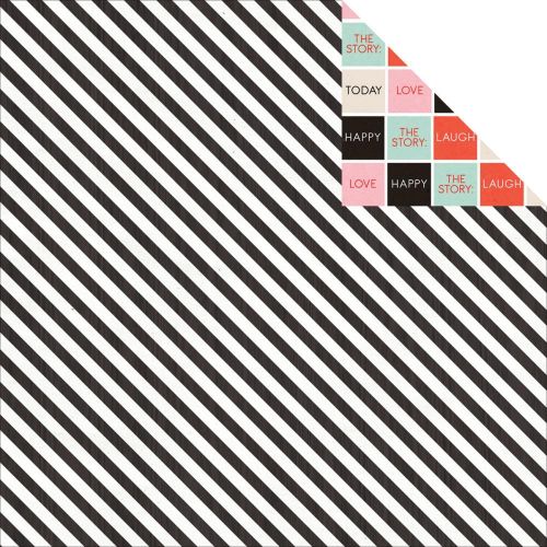 Teresa Collins Designs - Something Wonderful - Black Stripes 12 x 12 Double Sided Patterned Paper