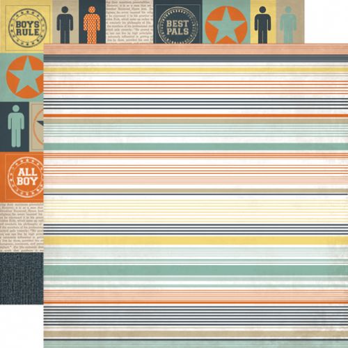 Echo Park Paper Company - Mini Theme - Brothers - Paper - Stripe