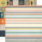 Echo Park Paper Company - Mini Theme - Brothers - Paper - Stripe